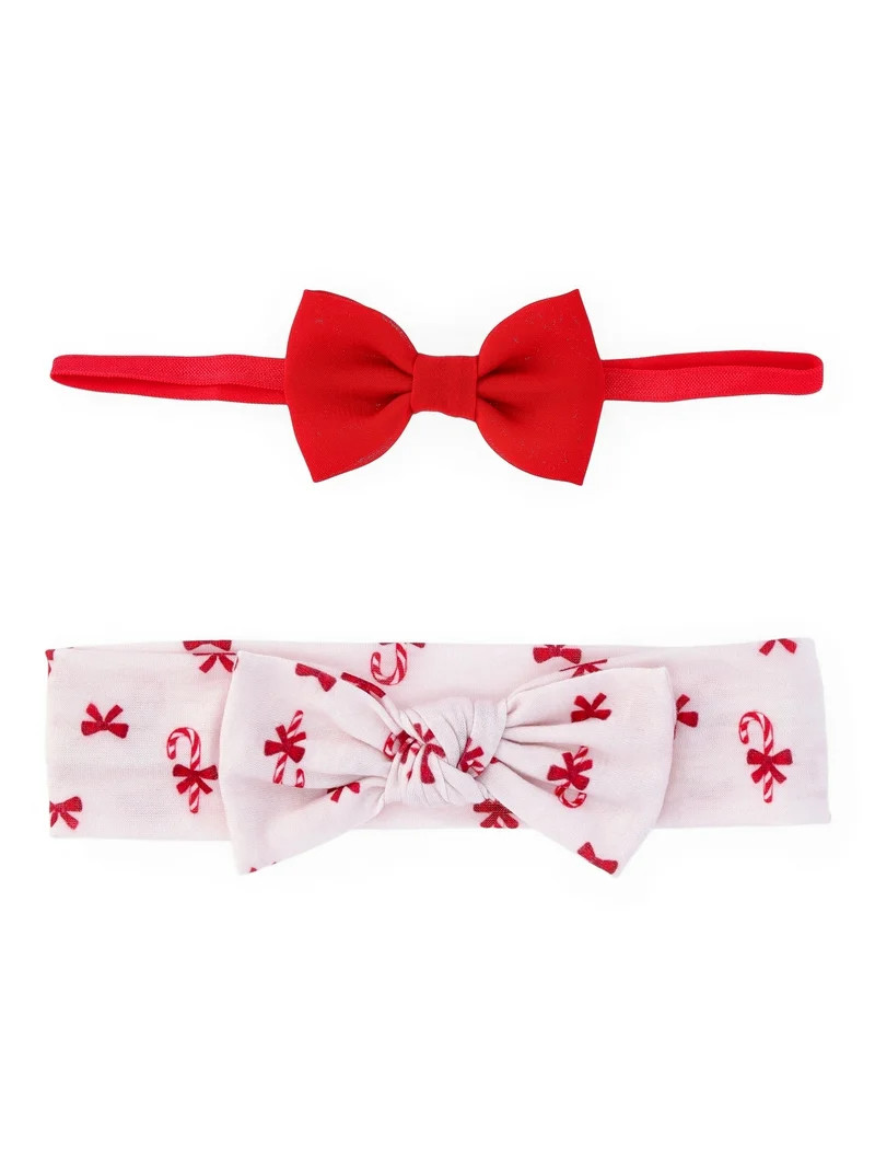 Carter's Child of Mine Baby Girls Bow Holiday Headwraps, 2-Pack, One Size | Walmart (US)