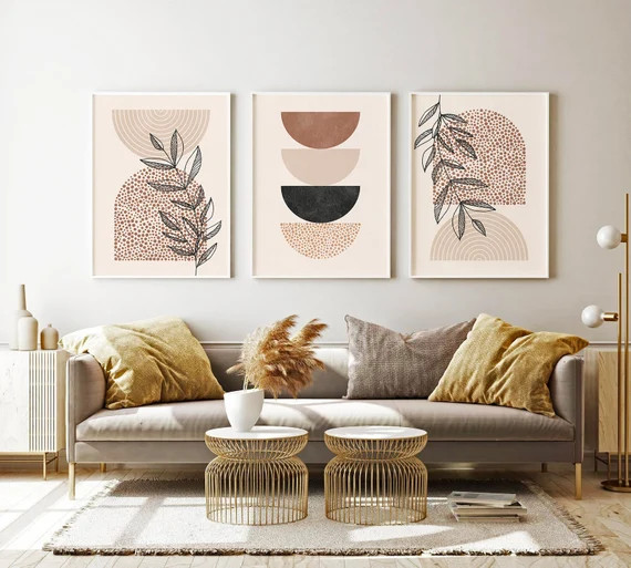 Abstract art set of 3 Mid century modern set of 3 prints | Etsy | Etsy (US)