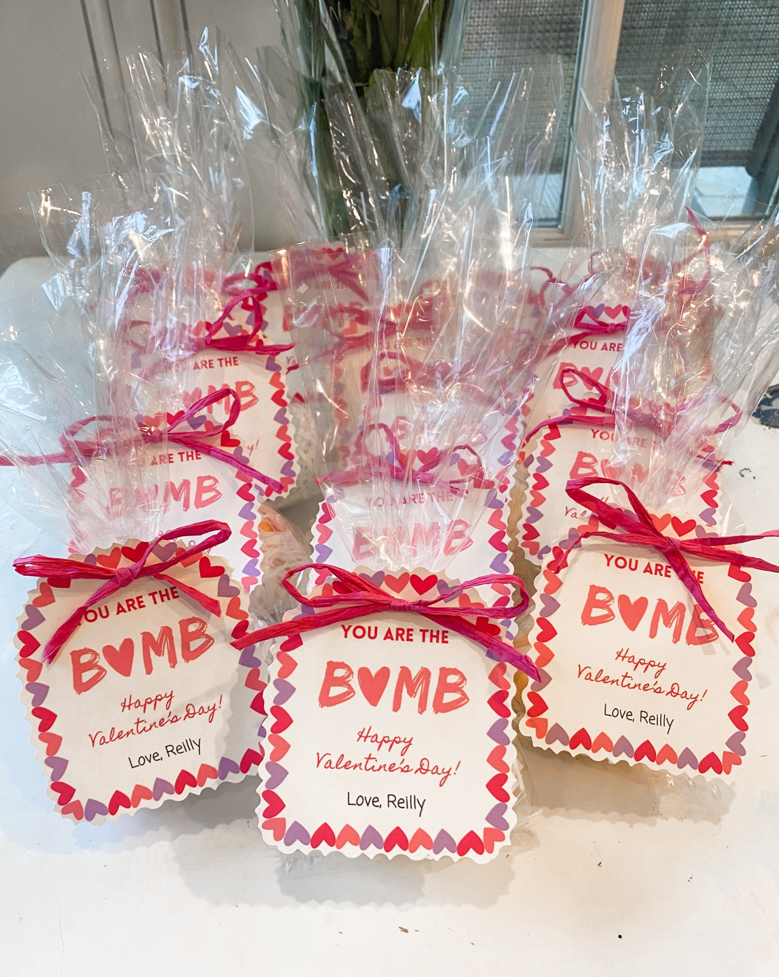 DIY Toddler & Kids Valentine’s Day Cards and goodies! Made these for my 3.5 year olds class. Put Dinosaur bath bombs inside goodie bags and designed the cards myself on canva! 

Valentine’s Day inspiration. Valentines treats. Valentines bags. Goodie bags. Birthday party. Party favors. 

#LTKkids #LTKparties #LTKSeasonal