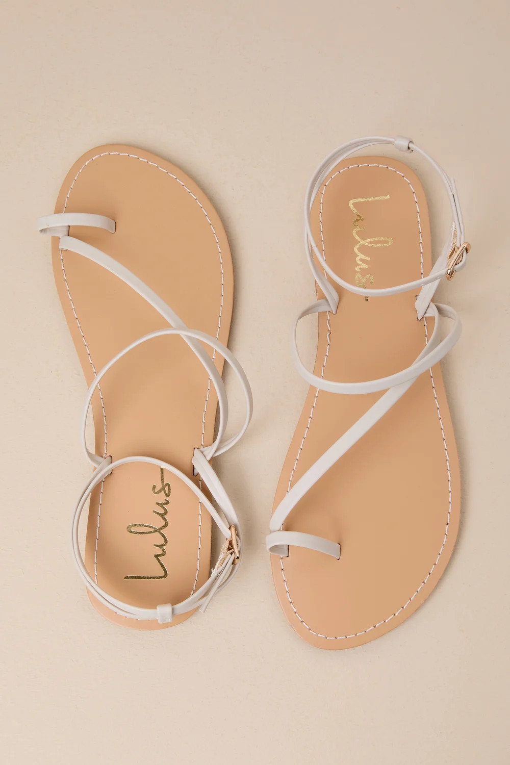 Shiloe Bone Flat Ankle Strap Sandals | Lulus