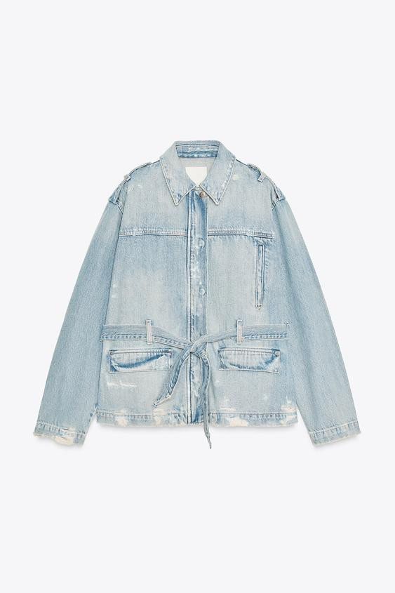 BELTED TRF DENIM JACKET | Zara US