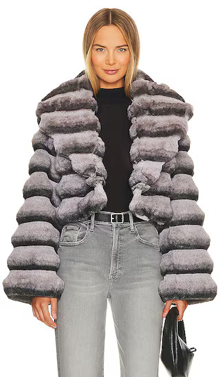 Faux Fur Chinchilla Jacket in Grey | Revolve Clothing (Global)