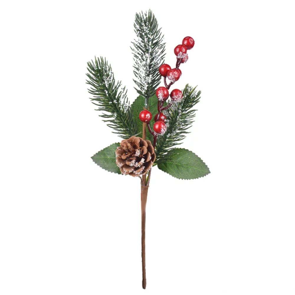 Lifelike Berry Short Branch Holiday Pine Needle Pine Tower Artificial Plant DIY Christmas Decorat... | Walmart (US)