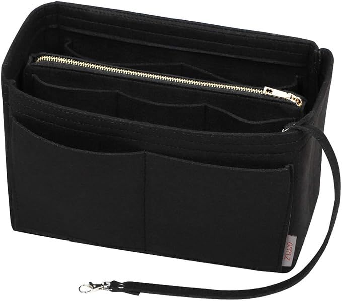 ZTUJO Purse Organizer Insert, Felt Bag Organizer with Metal Zipper, Handbag & Tote Shaper, For Sp... | Amazon (US)