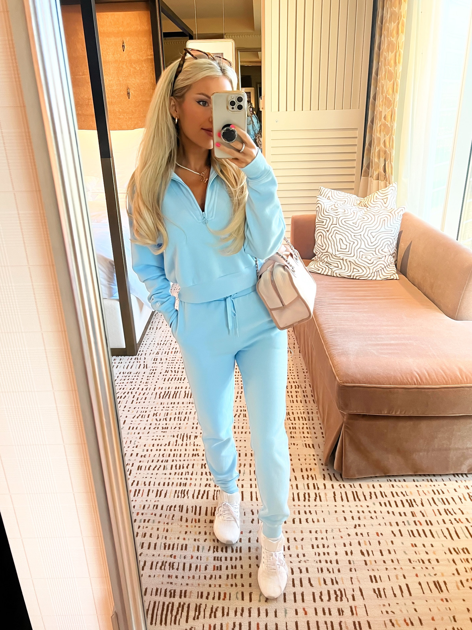 Travel outfit. Lounge set. Two piece set. Jogger sweatpants. Spring style  

#LTKfit #LTKtravel #LTKunder100