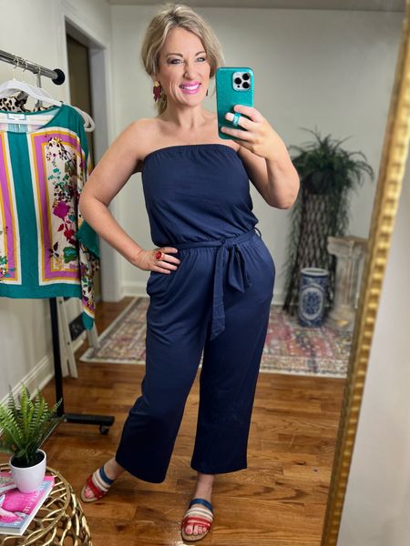 4th of July
Navy jumpsuit
Travel outfit 
Available in several colors

I’m wearing a large for roomy fit

#LTKMidsize #LTKSaleAlert #LTKOver40