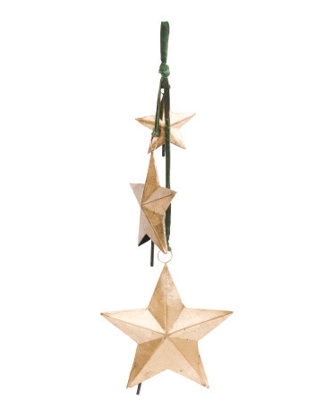 3 Hanging Stars With Ribbon | TJ Maxx