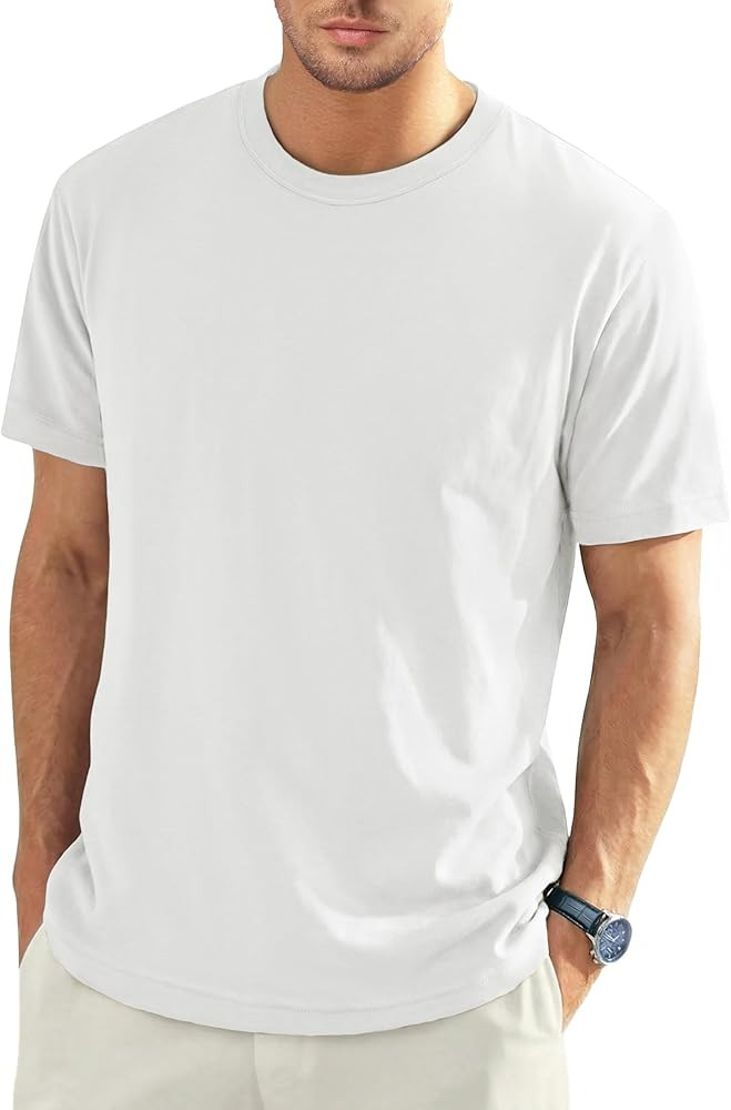 EKLENTSON Men's Cotton Crewneck T-Shirts Short Sleeve Plain Tee Moisture Wicking Casual Tshirts S... | Amazon (US)