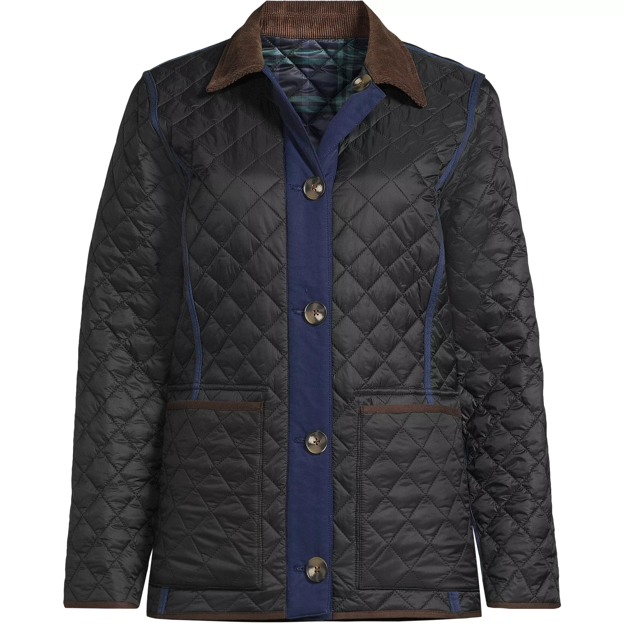 Women's Print Reversible Barn Quilted Insulated Jacket | Lands' End (US)