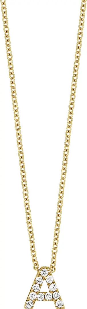 18k Gold Pavé Diamond Initial Pendant Necklace | Nordstrom