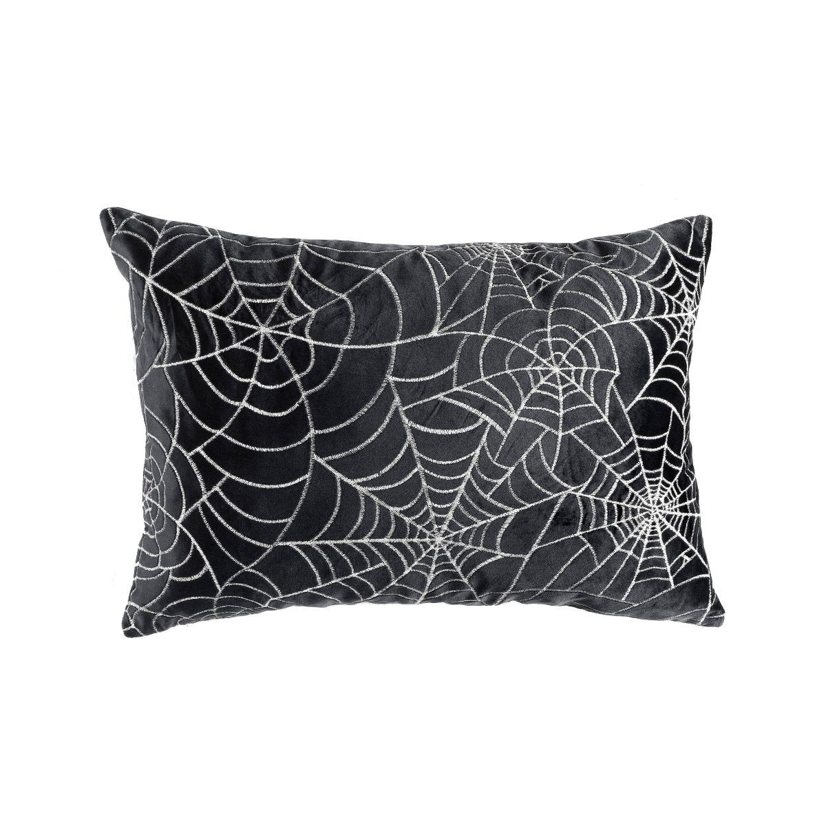 13"x18" Spiderweb All Over Halloween Lumbar Throw Pillow Black - Lush Décor | Target