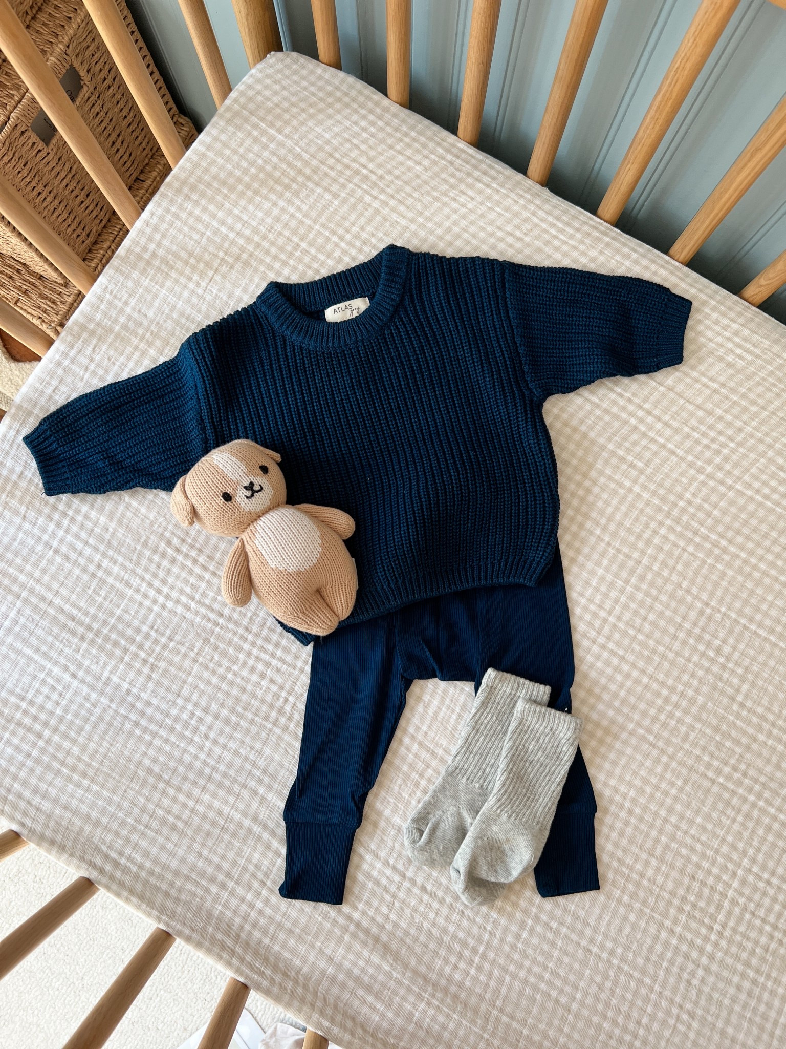 The cutest oversized sweater and ribbed pants with slouchy socks for baby! 

#LTKBaby