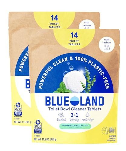 BLUELAND 100% Plastic Free Toilet Bowl Cleaner Tablets 28 Count, Eucalyptus | Amazon (US)