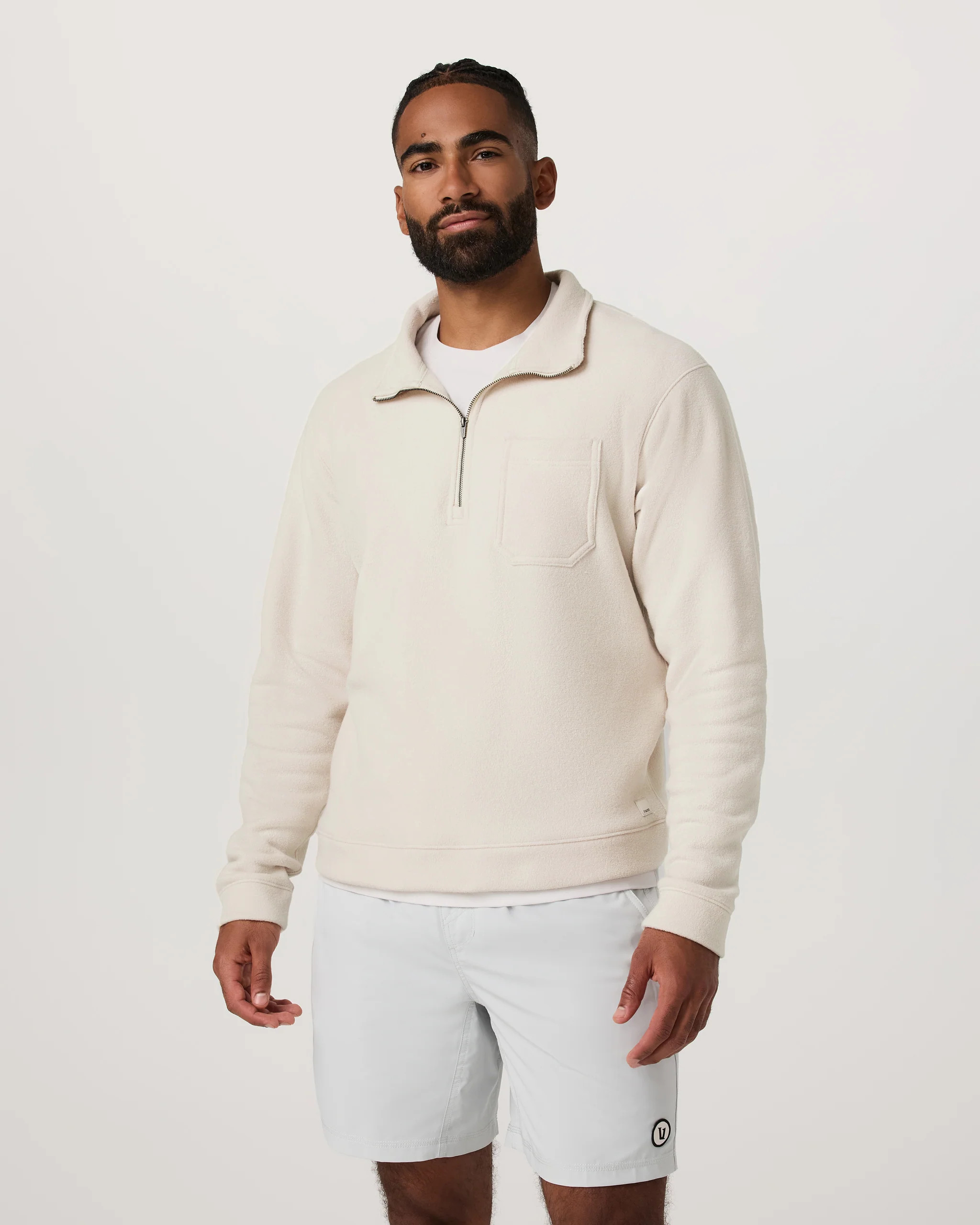 Beach Fleece 1/2 Zip - Relaxed | Bone Heather Pullover | Vuori | Vuori Clothing (US & Canada)