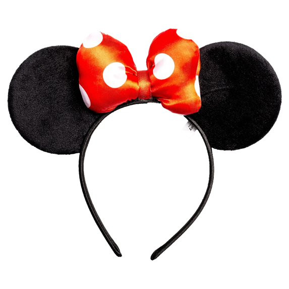 Disney Minnie Mouse Red Polka Dot Bow Ears Fashion Headband | Walmart (US)
