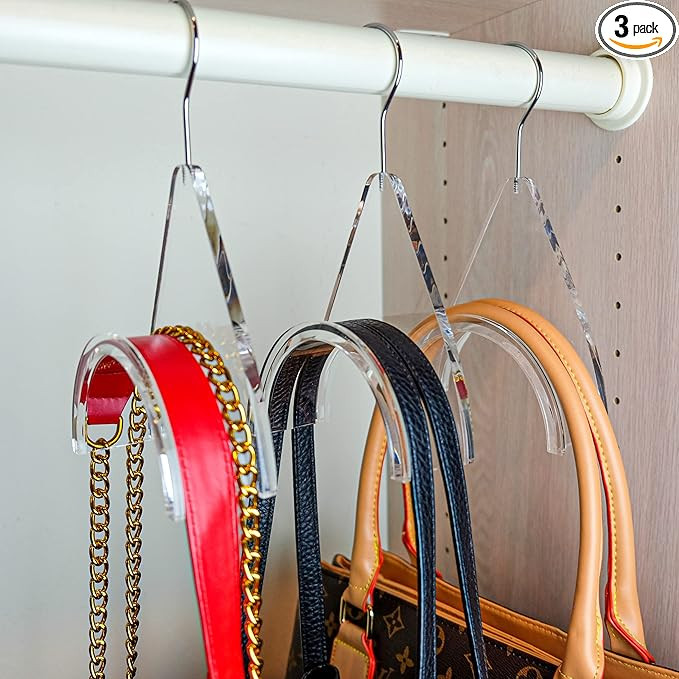 CLOSETLY Handbag Hangers, New Luxury Acrylic Purse and Bag Holder Hook, Closet Storage and Organizat | Amazon (US)
