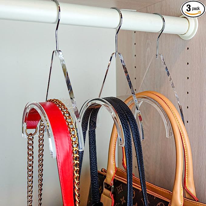 CLOSETLY Handbag Hangers, New Luxury Acrylic Purse and Bag Holder Hook, Closet Storage and Organizat | Amazon (US)