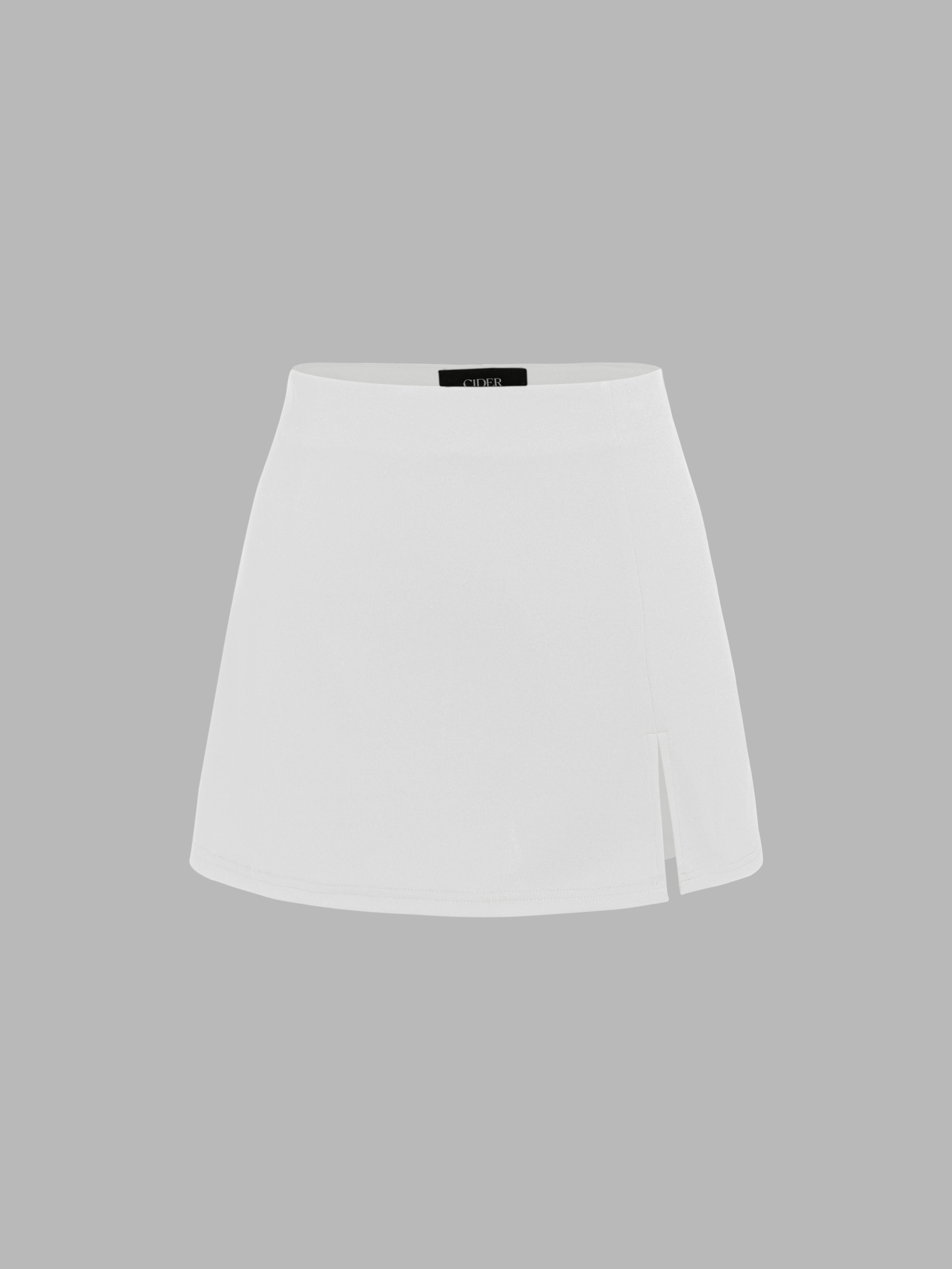 Woven Mid Waist Split Mini Skort For Daily Casual | Cider