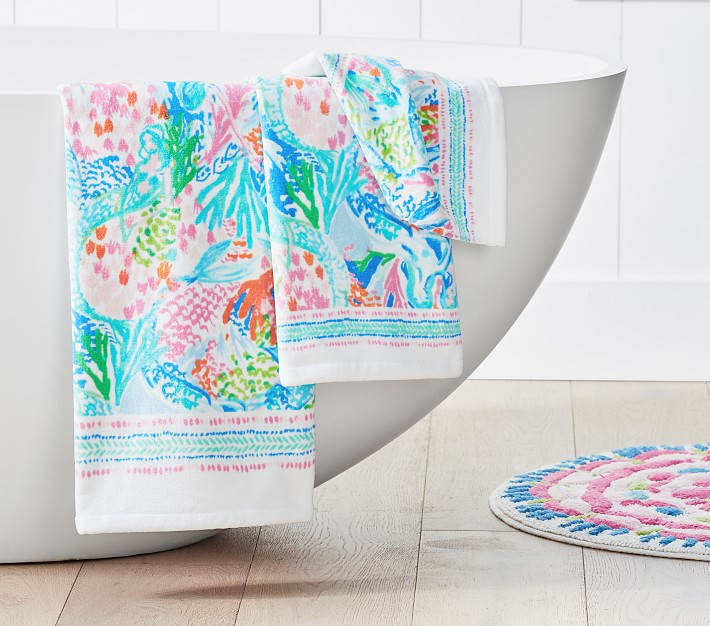 Lilly Pulitzer Mermaid Cove Bath Towel Collection | Pottery Barn Kids