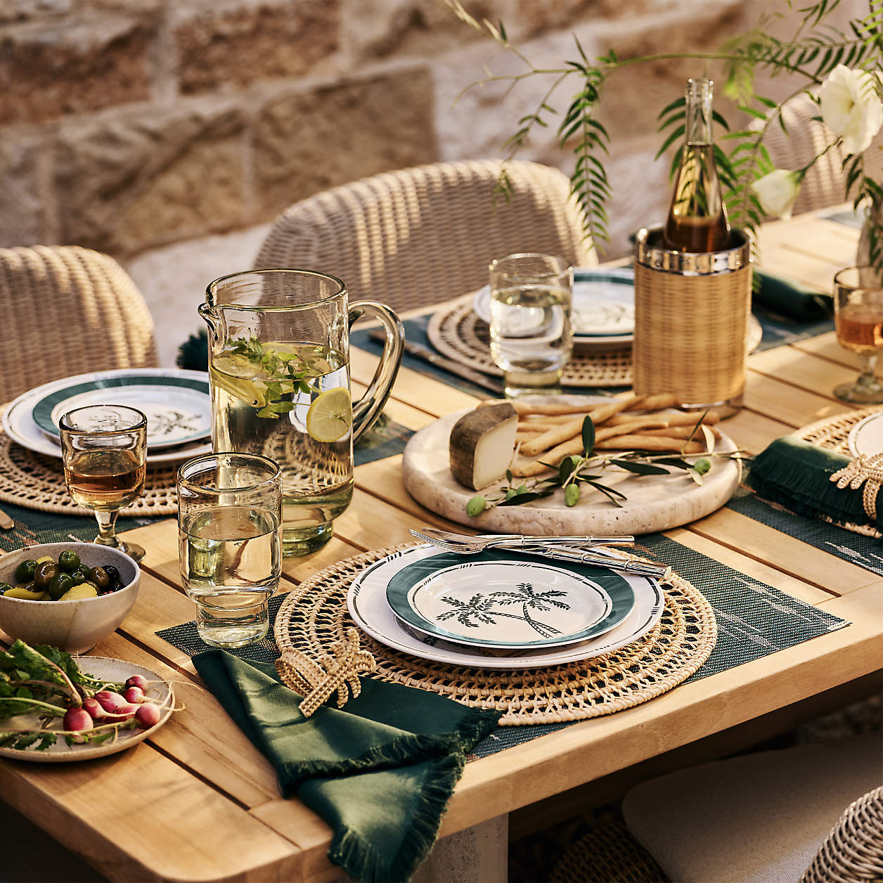 Amici Wicker Wine Cooler + Reviews | Crate & Barrel | Crate & Barrel