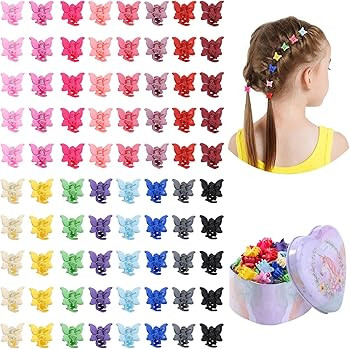 Choicbaby 80 Pcs Mini Butterfly Hair Clips for Girls 16 Colors 90s Girls Mini Hair Clips with Box... | Amazon (US)