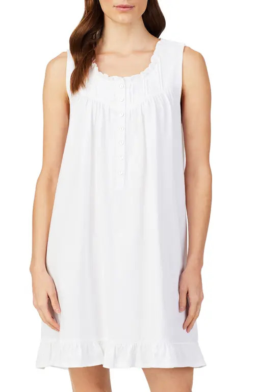 Eileen West Organic Cotton Maternity/Nursing Chemise, Baby Romper, Baby Hat & Swaddle Gift Set in Solid Natural White W/Ecru at Nordstrom, Size | Nordstrom