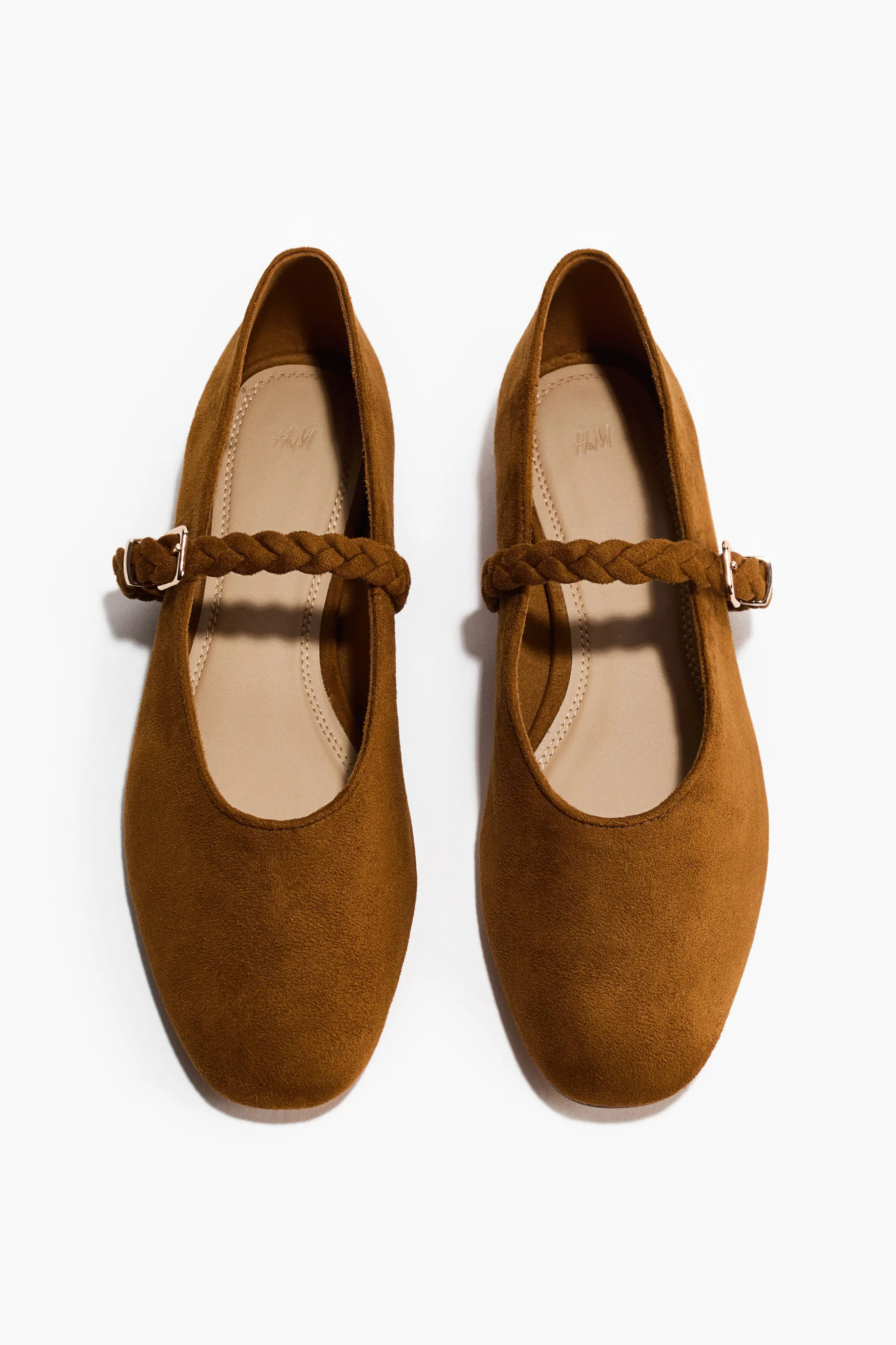 H&M Mary Jane Ballet Flats in Brown at Nordstrom, Size 7 | Nordstrom