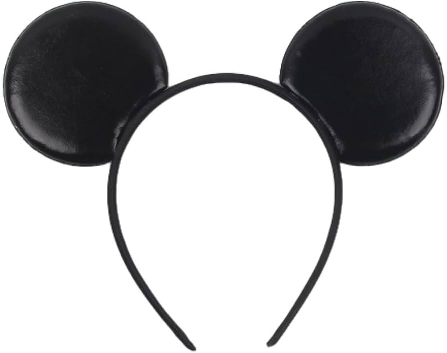 PU Black Mouse Ear Headband Fashion Hairband for Amusement Park Party Unisex Adult and Children | Amazon (US)