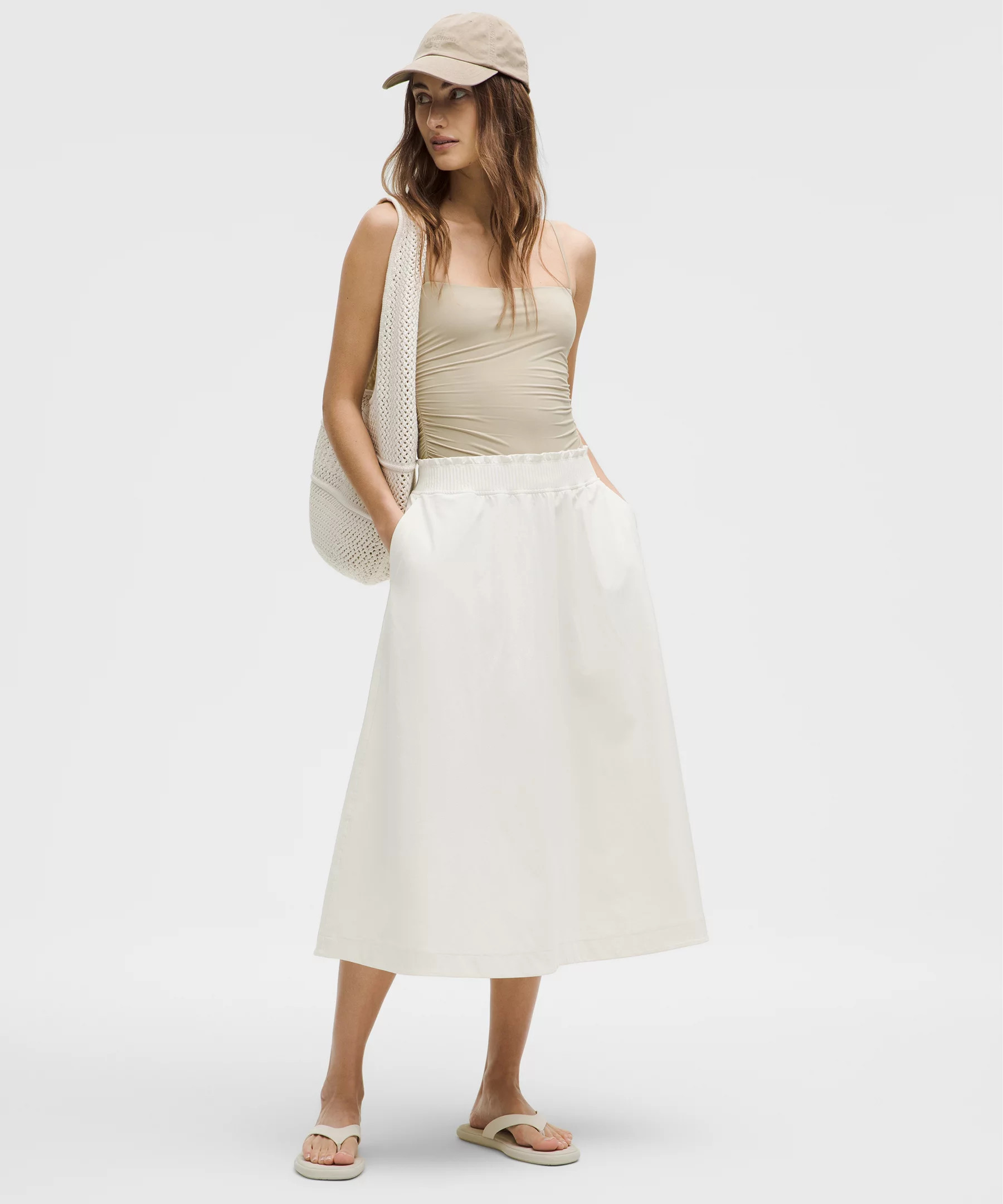 Stretch Woven Ruffle-Waist Midi Skirt | Lululemon (US)