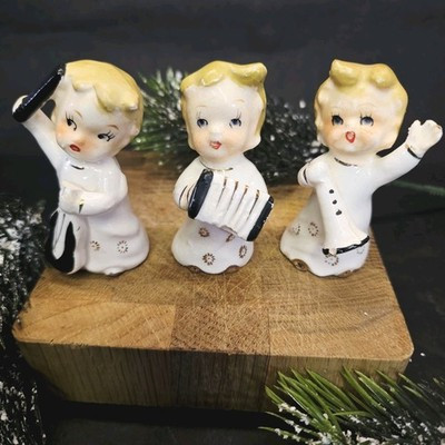 Vintage 1950's Ceramic Christmas Carolers Choir Boys Angels Musicians Figurines | eBay | eBay US