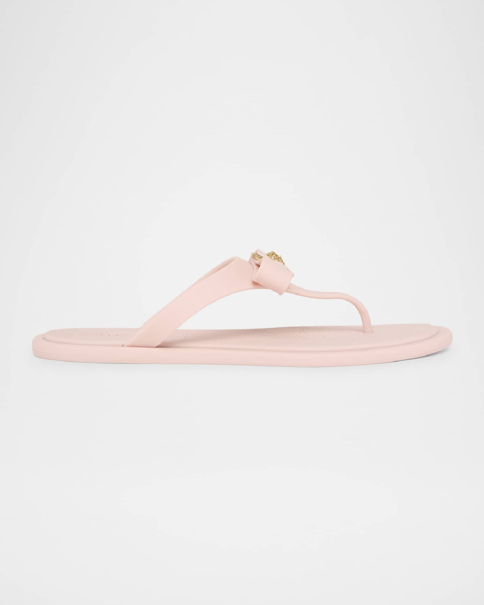 Gianni Medusa Rubber Ribbon Thong Sandals | Neiman Marcus