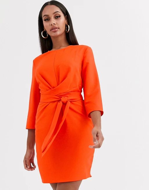 ASOS DESIGN tie wrap around mini dress | ASOS US