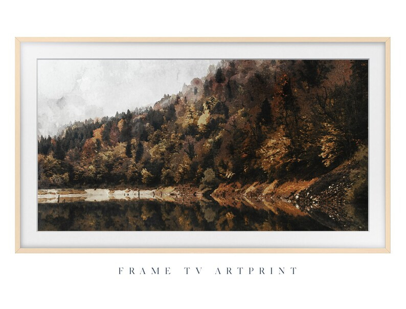 Samsung Frame TV Art File muted Fall Autumn Watercolor Landscape Modern Texture Neutral Farmhouse... | Etsy (US)