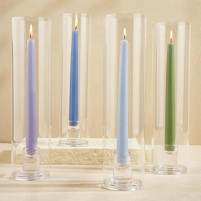Hurricane Candle Holder Thickened Cylinder Covers 4 Pcs Taper Candle Sticks Holder Glass Tall Can... | Amazon (US)