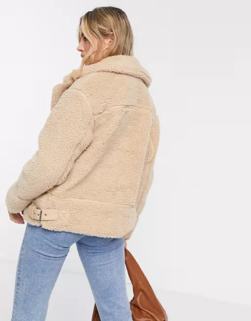 New look teddy outlet aviator coat