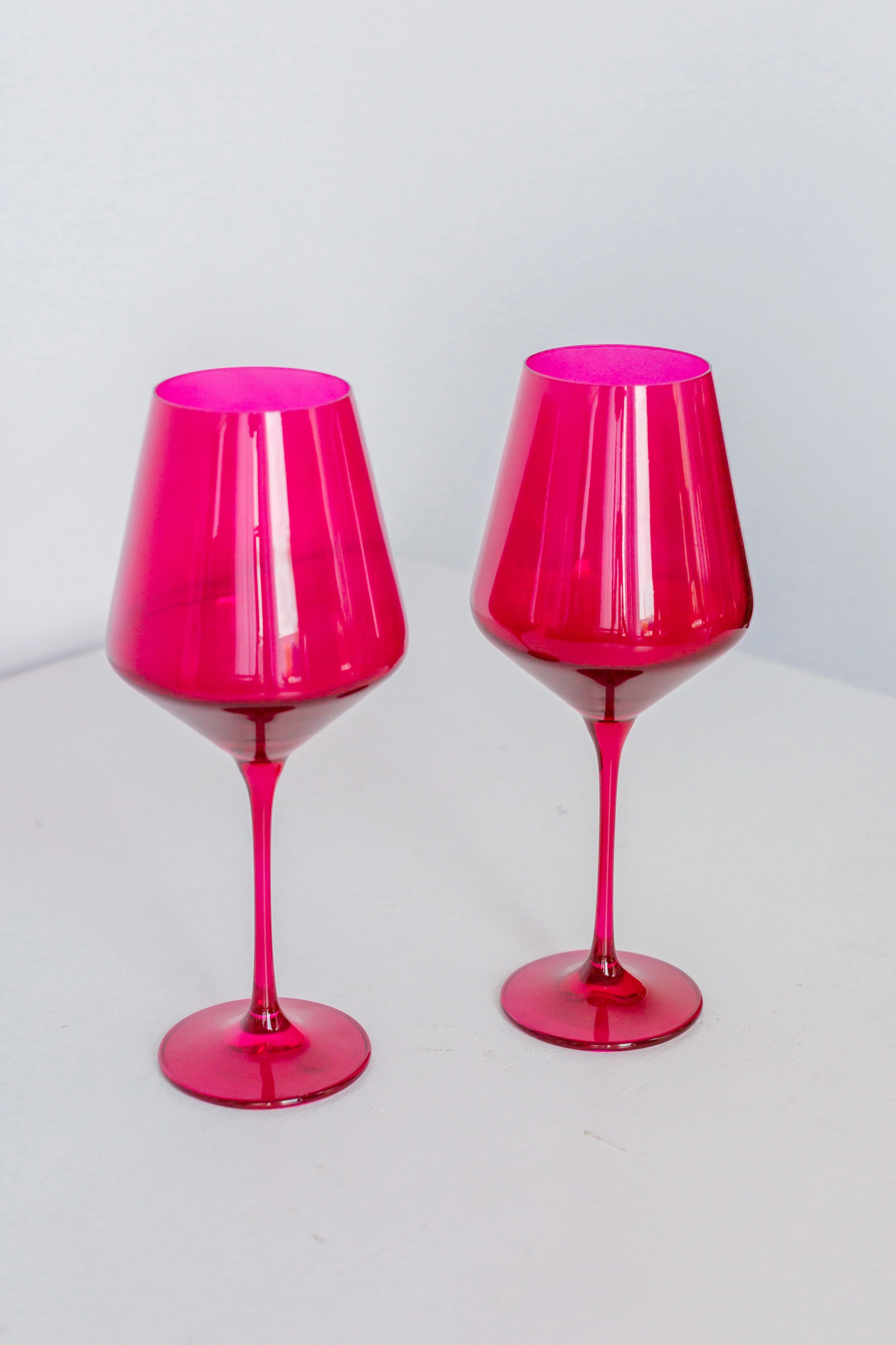 Estelle Colored Wine Stemware - Set of 2 {Viva Magenta (Our Fuchsia)} | Estelle Colored Glass
