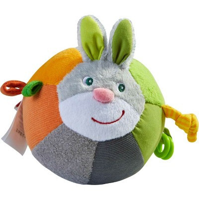 HABA Bunny Baby Ball Toy with Crinkle Ears and Rattle Rings - Tummy Time Toy for Fine Motor Skills and Sensory Development for 6 months + | Target