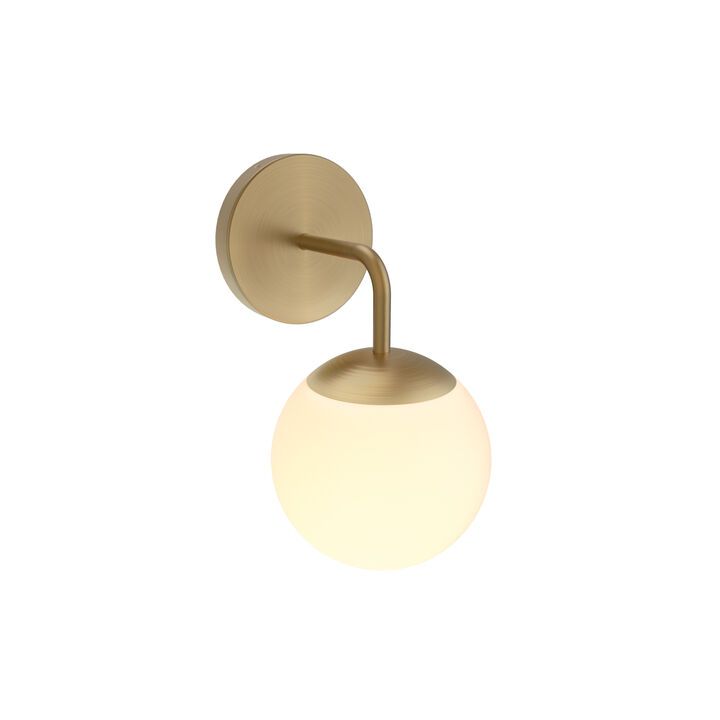 Castell Collection Single Globe Vanity Light, Aged Brass | Lights.com