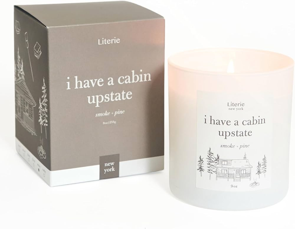 Literie NYC Inspired Scented Candle: I Have a Cabin in Upstate - Smoke & Pine Scent, 9oz, 50 Hour... | Amazon (US)