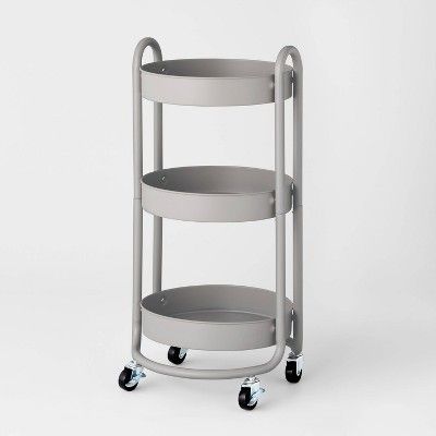3 Tier Round Metal Utility Cart Gray - Brightroom&#8482; | Target