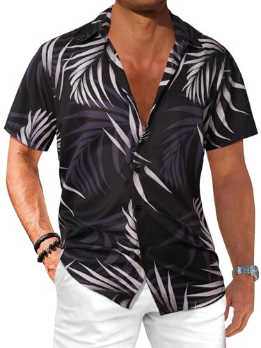 Comdecevis Men's Hawaiian Floral Shirts Short Sleeve Button Down Tropical Summer Beach Shirts | Amazon (US)