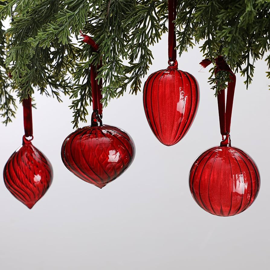 12 Pcs 3.15 Inch Glass Christmas Ball Ornaments Large Vintage Hand Blown Hanging Glass Balls Retr... | Amazon (US)