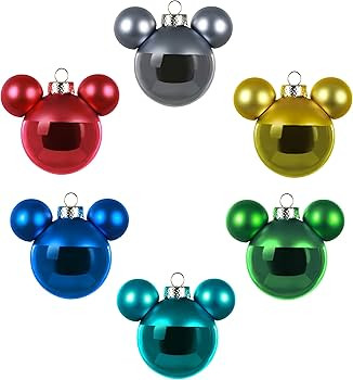 Hallmark Keepsake Christmas Ornament 2022, Disney Mickey Mouse, Glass Set of 6 | Amazon (US)