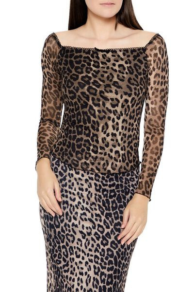 Leopard Print Square-Neck Top | Forever 21