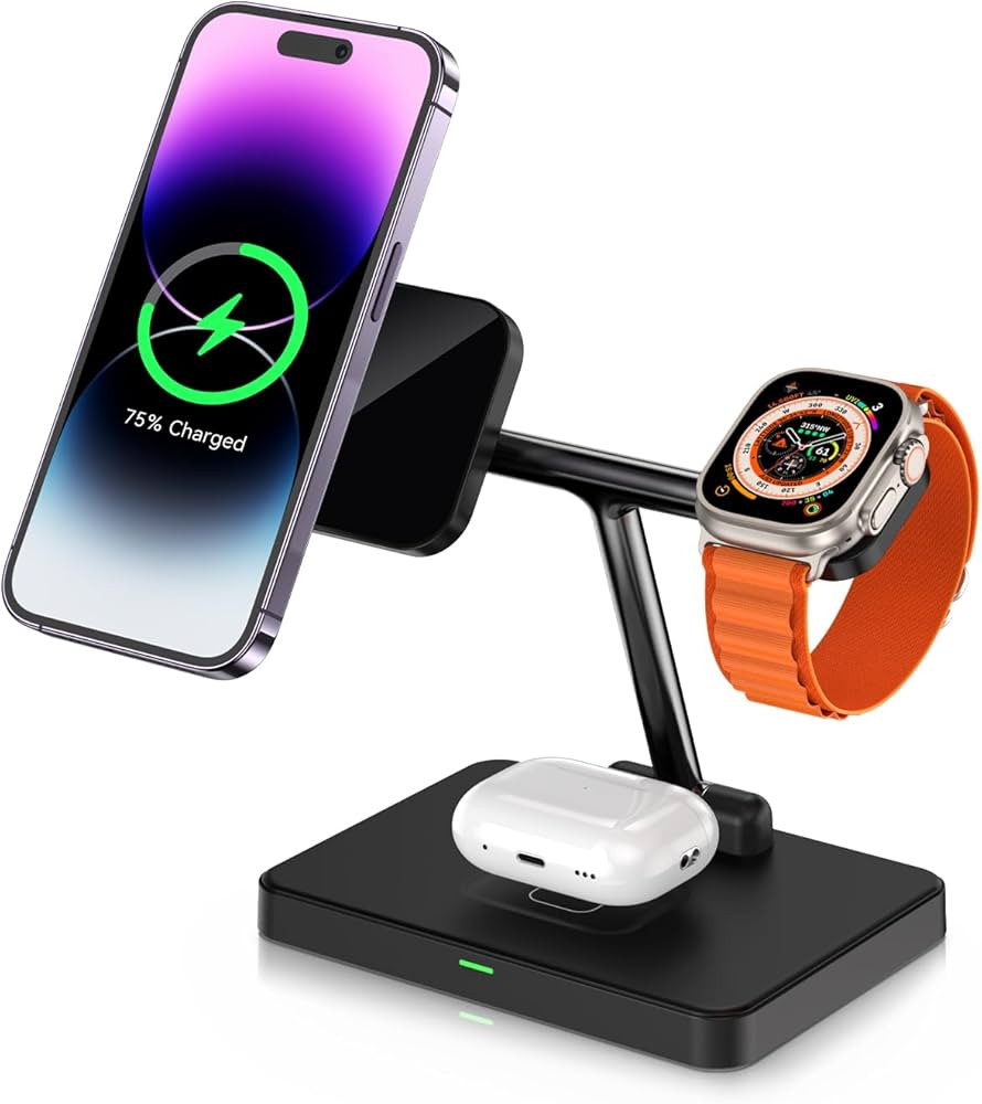 3 in 1 Wireless Charger for MagSafe, Foldable Charging Station for Multiple Apple Devices, Compat... | Amazon (US)