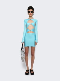 Cut-out Jersey Dress Turquoise Blue | The Webster