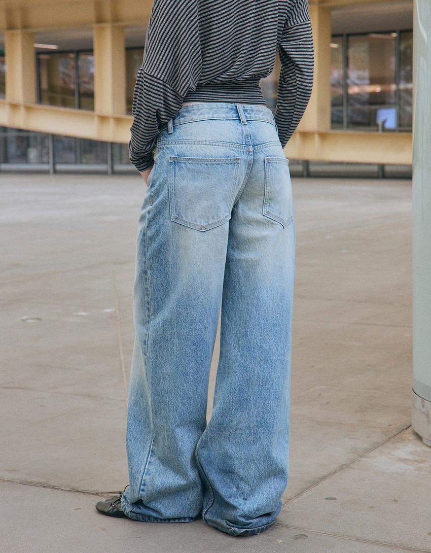 Boyfriend-Jeans mit tiefem Bund - Hosen - Damen | Bershka DE