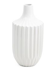 12.75in Large Ceramic Fluted Vase | Marshalls