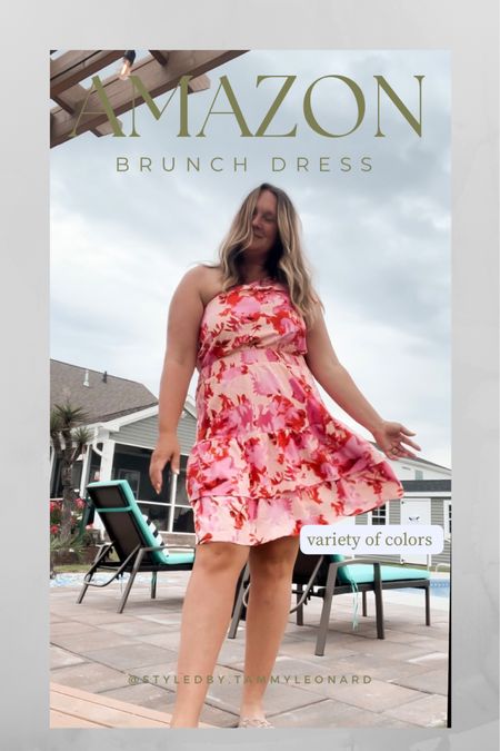 Styledby.tammyleonard in a flowy tropical inspired summer print A-line dress. Featuring a sophisticated one shoulder tie sleeve and elastic waist with an elegant design. Comes in a variety of colors! Perfect to wear to church, brunch, baby showers, anniversary, and any special occasion. 

Wearing XXL 

#LTKwedding #LTKcurves #LTKunder50