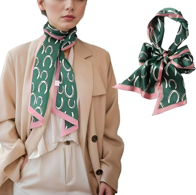 100% Mulberry Silk Ribbon Scarf for Hair Beach Head Wraps for Women Handbag accessories Necktie | Amazon (US)